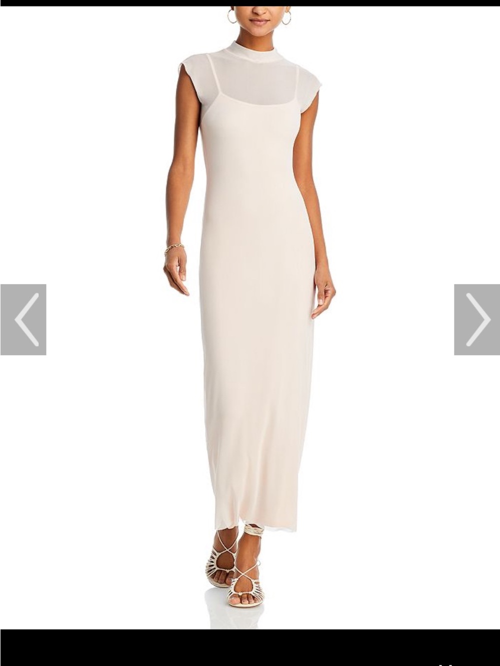 Aqua Black Mesh Mock-Neck Maxi Dress